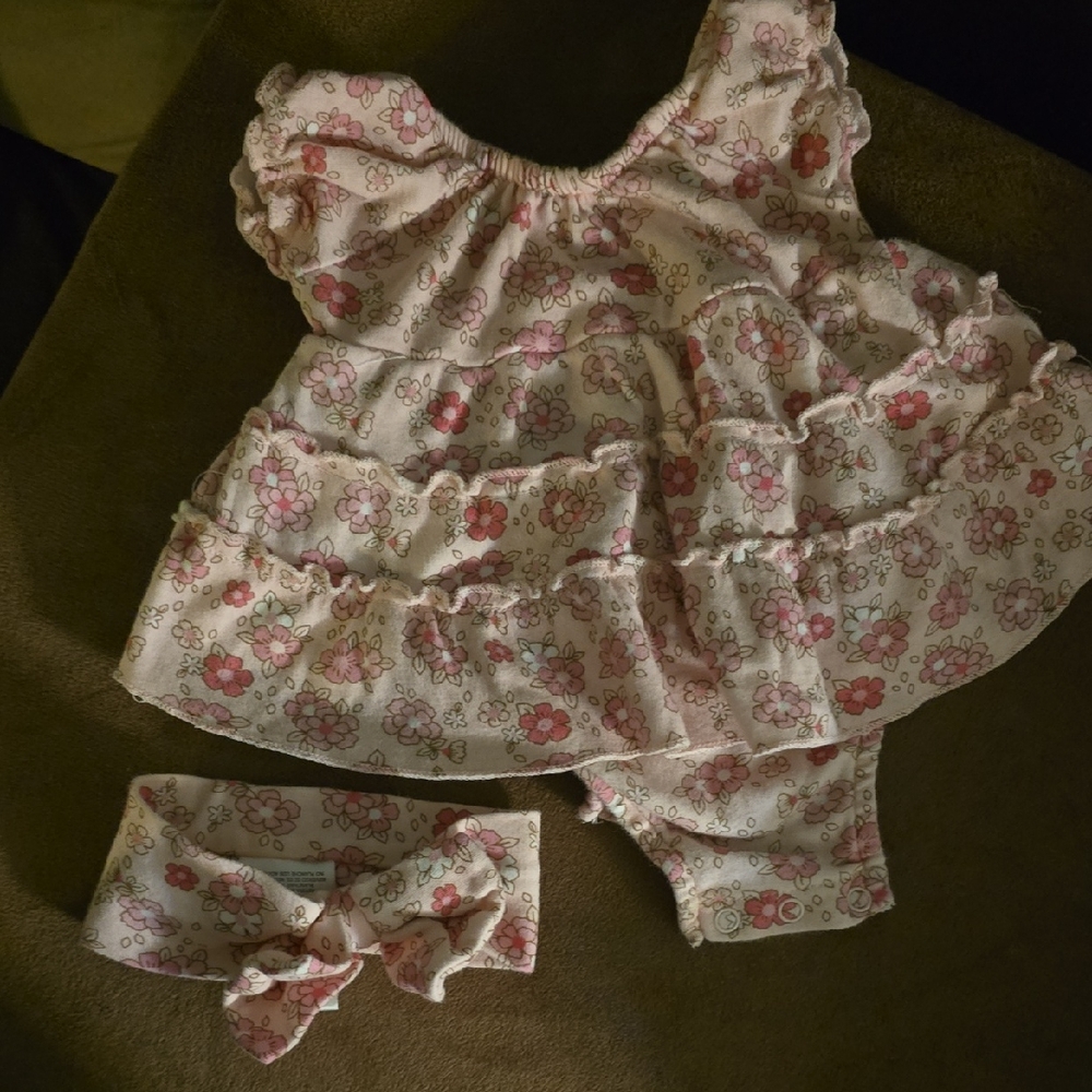 Floral Baby Dress with Headband
